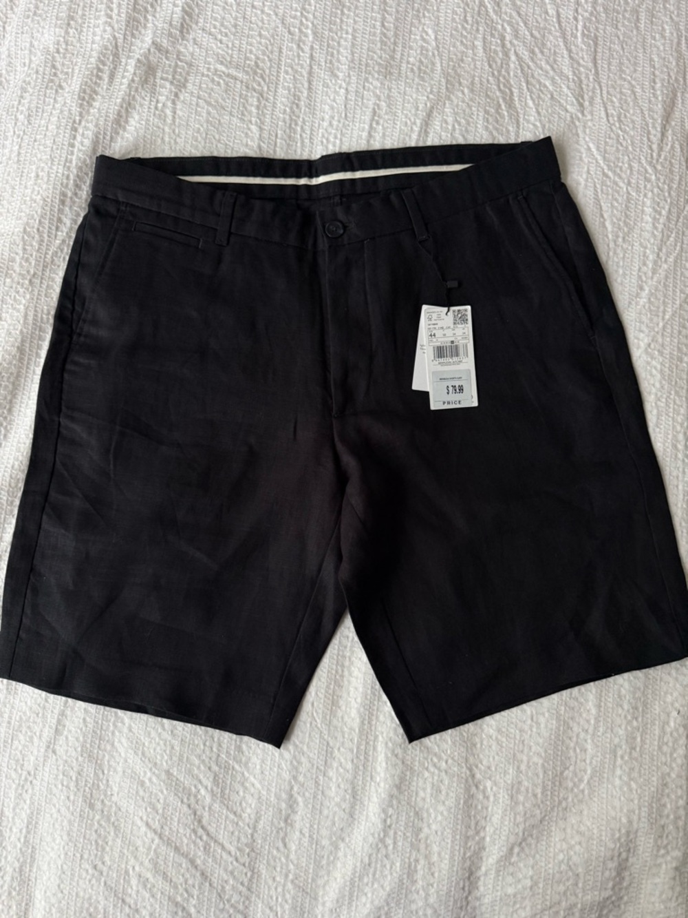 Mango Black Flat-Front Casual Chino Shorts USA 34    EU44